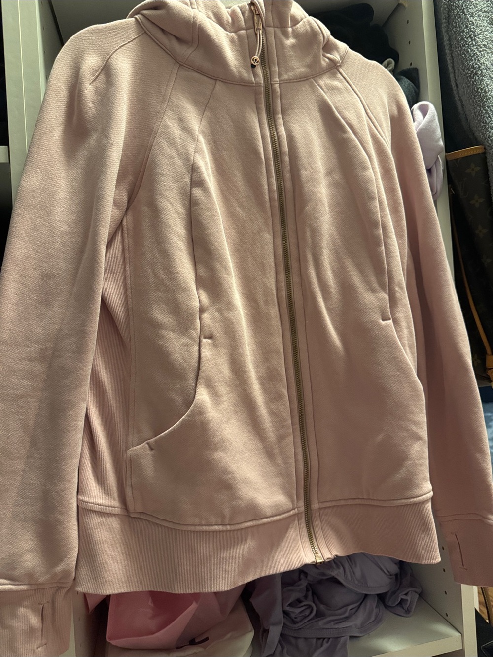 lululemon athletica Pale Pink Zip Hoodie Scuba Jacket